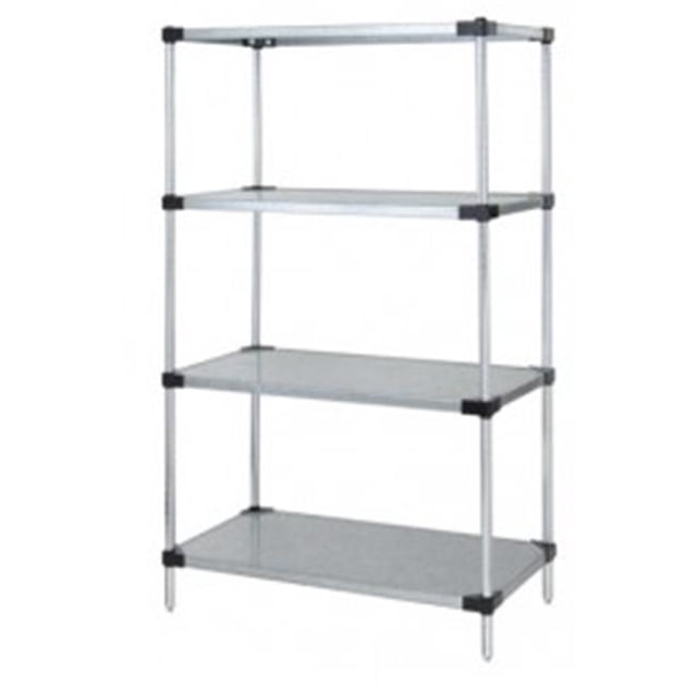 4-Shelf, Galvanized Steel Solid Shelving Unit - 14 x 36 x 86 in.