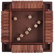 Shut the Box Game Funny Interactive 4-Player Wooden Dice Game Table Board Game