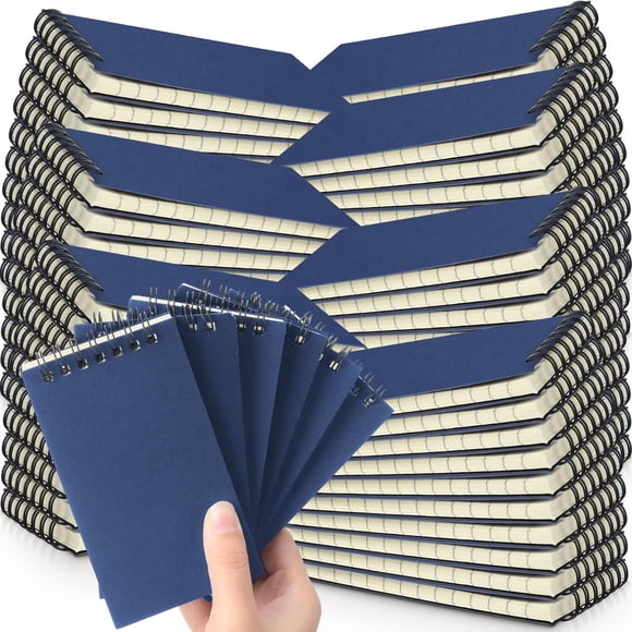 Tenceur 100 Pcs Pocket Notebook Bulk Small 3x5 Inch Spiral Notepads Mini Top Bound Notebook with Lined 120 Pages Ruled Memo Pads for Office College N