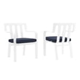 thumbnail image 4 of Modway Baxley Ensemble de 2 Fauteuils d'Extérieur en Aluminium pour Patio, Blanc et Marine, 4 of 8