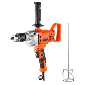VEVOR Mélangeur de forage 1100W 0-850RPM Mélangeur à perceuse électrique à cordons Mélangeurs à béton