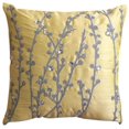 thumbnail image 1 of Yellow Pillow Shams, Willow Design Pillow Shams, 24x24 inch (60x60 cm) Pillow Sham, Square Silk Pillow Shams, Contemporary Pillow Shams, Floral Pattern - Yellow Crystal Willow, 1 of 4