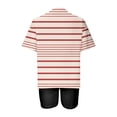 thumbnail image 4 of Mikilon Ensemble Élégant pour Femmes 2 Pcs Mode Décontractée Rayé Imprimé Col Rond Épaule Tombante Short Ensemble Deux Pièces Orange-B TG, 4 of 4