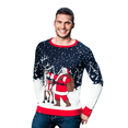 thumbnail image 1 of Santa And Reindeer Sweater Men's Ugly Christmas Sweater, 1 of 3