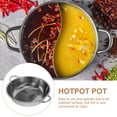 thumbnail image 3 of TEHAUX Hot Pot with Divider Stainless Steel Easy to Clean Cooking Pot 1Pcs, 3 of 8