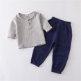 thumbnail image 2 of Birdeem Chemises pour Filles Mode Filles et Garçons Hauts Décontractés à Manches Longues Col Rond Bouton Pantalons Longs Unis Ensembles, 2 of 12