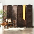 thumbnail image 3 of Costway 6-Panel Room Divider 6Ft Weave Fiber Folding Privacy Screen Brown, 3 of 10