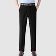 thumbnail image 2 of Pantalon Homme Décontracté Mynx Ceinture Extensible Cachée Coupe Classique devant Plissé Pantalon Chino Noir m, 2 of 5
