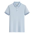 thumbnail image 5 of Styesk T Shirts for Man Solid-Color Casual Button Short Sleeve Turndown Collar Blouse Shirt, 5 of 5