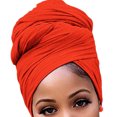 thumbnail image 2 of tredstone Turban Nœud Style Simple Hijab Tuque Polyvalente Foulard Extensible Respirant Bonnet Anti-Perte Couvre-Chef pour Femmes Accessoires Rouge, 2 of 7