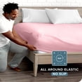 thumbnail image 3 of Bare Home Fitted Sheet - Premium 1800 Collection - Deep Pocket - Ultra-Soft Wrinkle Resistant - Twin, Light Pink, 3 of 7
