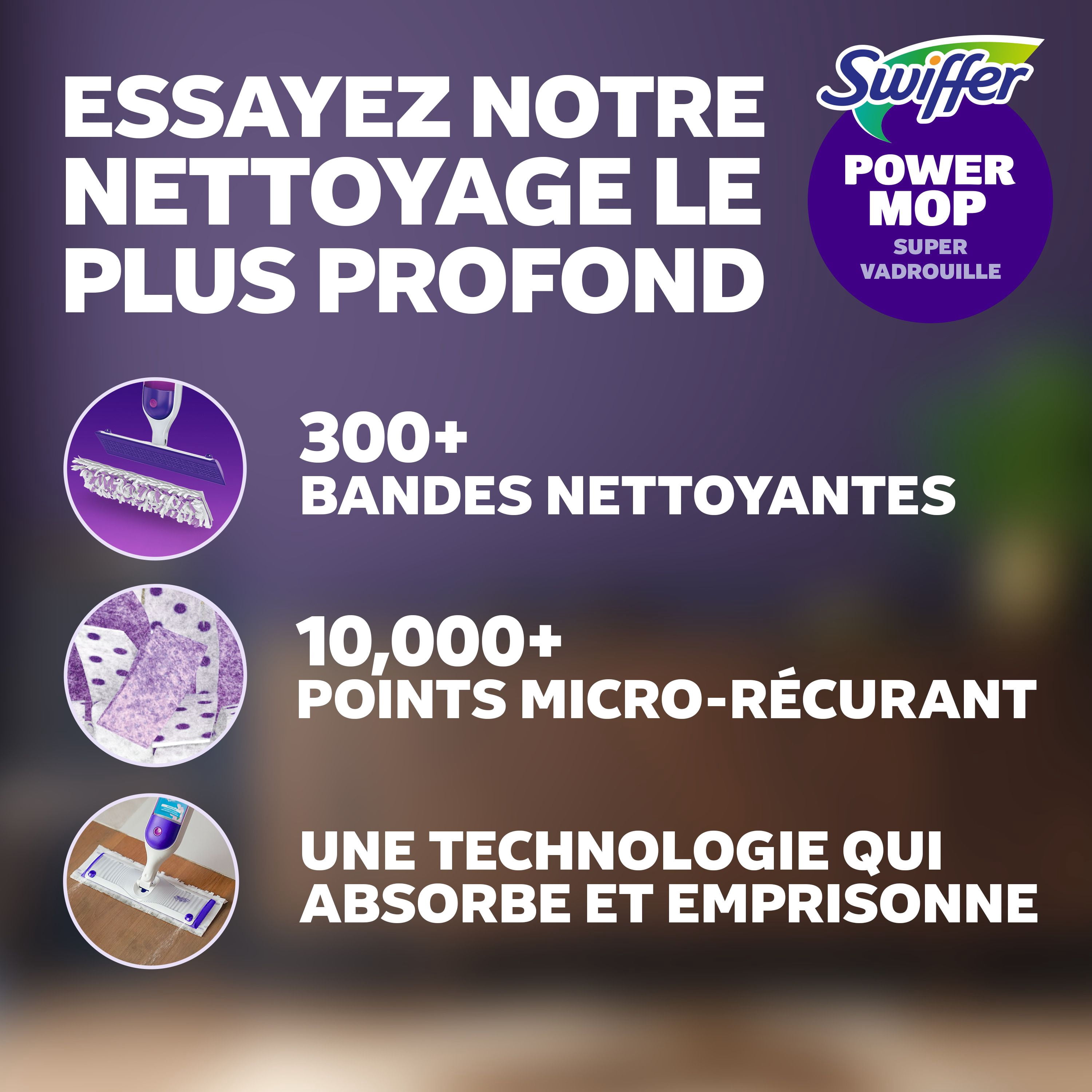 Recharges de coussins nettoyants multi-surfaces Swiffer SuperVadrouille pour planchers, 11 unités