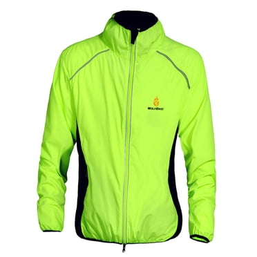 Cycling Jacket Waterproof Windproof Night Riding Running Jersey Long Sleeves - Green, L L