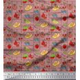 thumbnail image 1 of Soimoi Satin Silk Fabric Mix Fruits Print Fabric by The Yard 42 Inch Wide, 1 of 3
