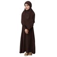thumbnail image 1 of FhsagQ Robes pour Filles Filles Robe à Col Rond à Volants de Couleur Unie avec Motif à Volants Fille Robes de Printemps Taille 10-12 à Moins de 10 Printemps Filles Été le 7 Juillet Robes Taille 6 Brun 3-4 Ans, 1 of 4