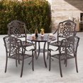 thumbnail image 2 of Costway 4 PCS Patio Cast Aluminum Chairs Outdoor Metal Armchairs with Ergonomic Curved Seat Red Copper, 2 of 8