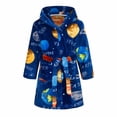 thumbnail image 1 of Dvkptbk Kids Fleece Hooded Bathrobes, Warm Graphic Soft Fuzzy Bath Robe for Kids Soft Robe Sleepwear with Belt 4-5 Years, 1 of 8