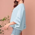 thumbnail image 5 of Timegard Hauts pour Femmes Col en V Manches 3/4 Chiffon Léger Ample Décontracté Fluide Haut Blouse Plage, 5 of 5