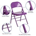 thumbnail image 2 of HERCULES COLORBURST Series Impulsive Purple Triple Braced & Double-Hinged Metal Folding Chair, 2 of 9