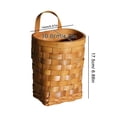 thumbnail image 4 of Food Storage Organizer for Kitchen Wall Hanging Woodchip Wicker Wall Mounted Fruit Vegetable Holder Rattan Farmhouse Style, 4 of 9