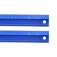 thumbnail image 1 of Unique Bargains Règle Droite en Métal avec Coussinet Antidérapant, 45 cm, Bleu, Lot de 2, 1 of 5