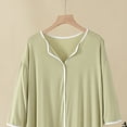 thumbnail image 4 of Sakmal Moomoo Chemises de Nuit Femmes Confortables Grande Taille Robe de Pyjama Manches Courtes Vert Chemises de Nuit pour Femmes, 4 of 5