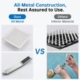 thumbnail image 5 of G-Promise All Metal 10 Inches Rainfall Shower Head with Handheld Spray Combo 3 Settings Diverter Adjustable Extension Arm with Lock Joints 71 Inches Stainless Steel Hose (Brushed Nickel), 5 of 5