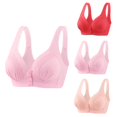 thumbnail image 2 of Timegard 3pc Wireless Bras for Women Front Closure Full Support Wide Strap Comfort Breathable Everyday Bra, 2 of 4