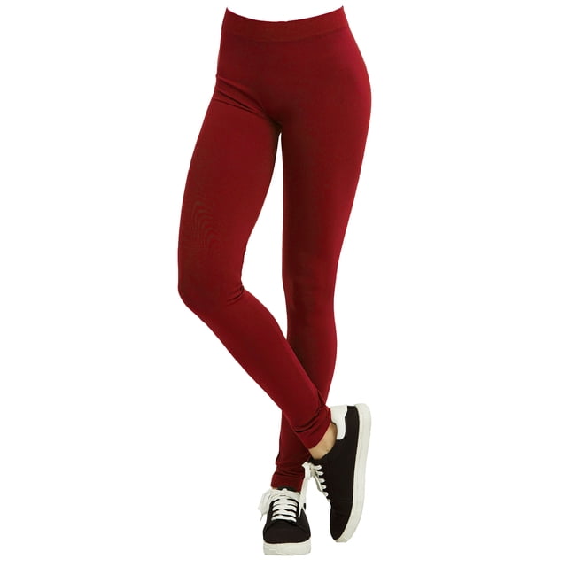 Leggings Pleine Longueur pour Femmes en Polyester Spandex, Rouge