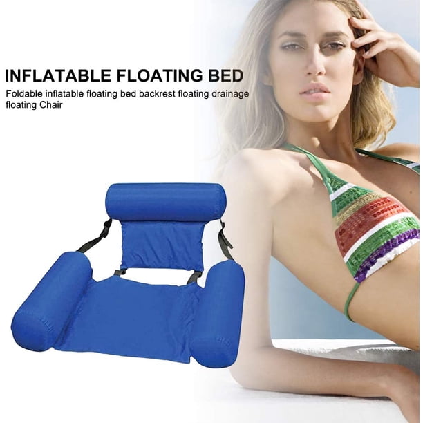 Chaise flottante LEISEI, hamac à eau gonflable, siège de chaise longue pliante pour flotteur de piscine avec dossier, flotteur de plage pour adultes