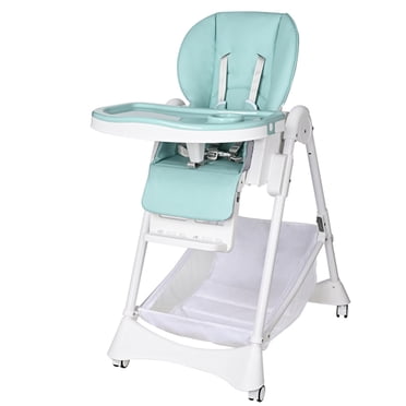 Siège Rehausseur Pliant pour Bébé, Chaise Portative pour Tout-Petit avec 4 Hauteurs Réglables et Harnais à 3 Points, Siège Rehausseur de Voyage pour Intérieur/extérieur