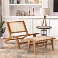 thumbnail image 2 of Costway Fauteuil d'Appoint Mi-Siècle Moderne avec Ottoman Cadre en Bois de Teck Style Ferme, 2 of 10