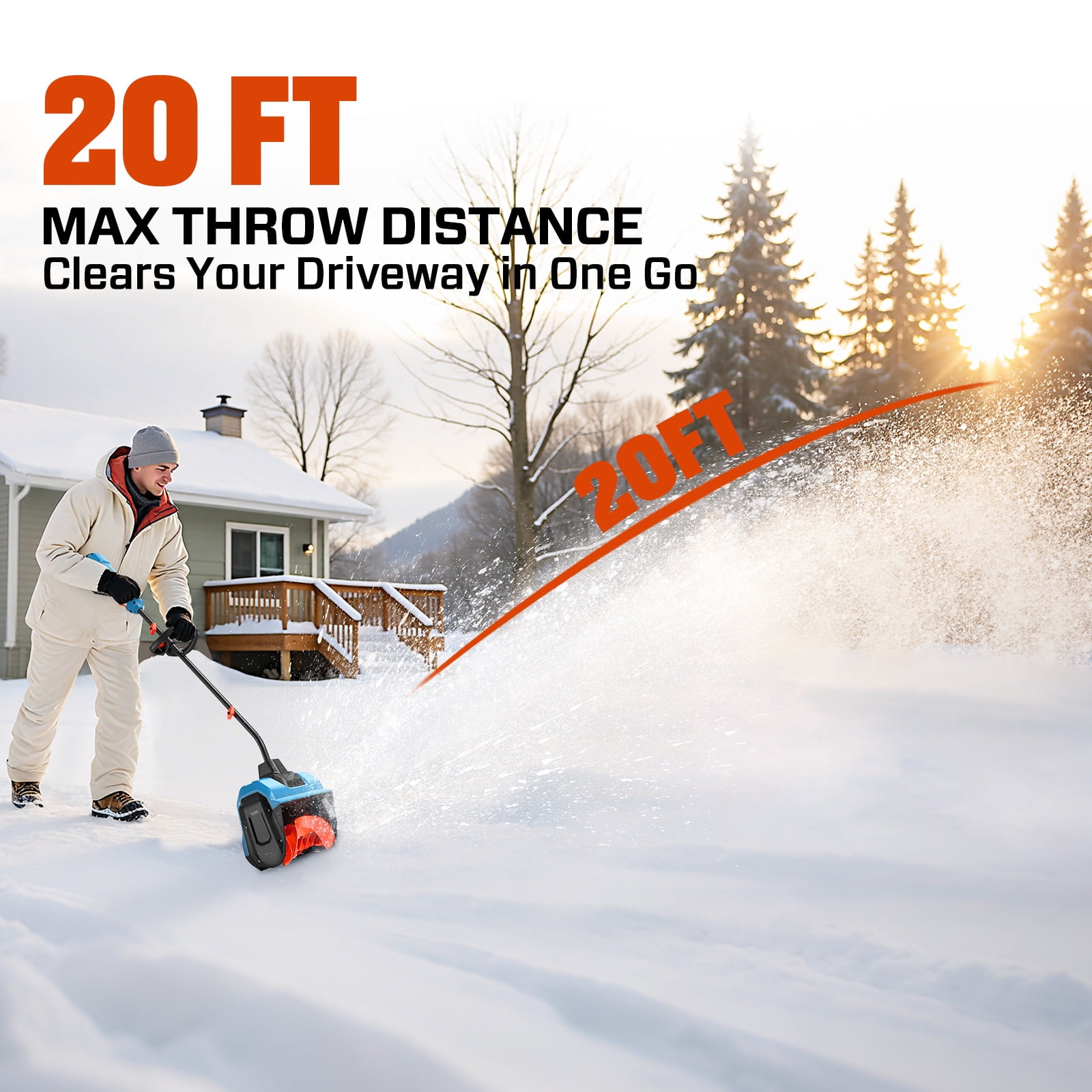 SENIX 40V 13-inch Cordless Snow Shovel w/2 x 4Ah Batteries