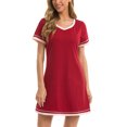 thumbnail image 1 of Gspmoly Robes pour Femmes, Mode Femmes Manches Courtes Décontractée à Empiècements, Chandail Ample, Robe de Nuit à la Maison, Robes de Mariage pour Femmes Offres du Jour, 1 of 1