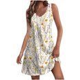 thumbnail image 2 of Ovzne Robes pour Femmes Robe de Plage Mode d'Été pour Femmes Imprimé Poche Sans Manches Robe à Col en V Robe de Printemps Imprimée Liquidation, 2 of 7