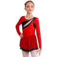 thumbnail image 3 of Miaeowve Robe de Patinage Artistique pour Filles Patinage à Roulettes Danse Ballet Justaucorps Robe Costume de Performance de Danse Rouge 14, 3 of 7