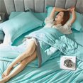 thumbnail image 4 of Air Conditioning Blanket High Grade Feeling Silk Summer Quilt Cotton Silk Slippery Tear Resistant 71x87IN Comforters Queen Size Soft Throw Blankets for Couches for Chair, Sofa, Home Decor, 4 of 8