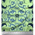 thumbnail image 1 of Soimoi Modal Satin Fabric Swirl & Ogee Damask Print Sewing Fabric Yard 42 Inch Wide, 1 of 1