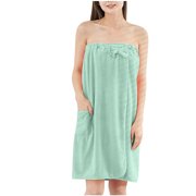 WRKEKC Womens Robe Solid Color Fall Winter Bandeau Fleece Bathrobe Quick Dry Tie Waist Headband Pocketed Long Robe Womens Sleepwear Bathrobe