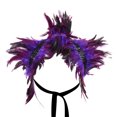 thumbnail image 2 of Fortune Cape Gothique à Plumes pour Femmes Halloween Cosplay Fête Châle à Lacets Boléro, 2 of 8