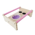 thumbnail image 2 of DOLITY Parrot Pet Bird Stand Perch Play with Water Food Bowl Portable Pink, 2 of 9
