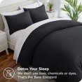 thumbnail image 2 of Bare Home Housse de Couette Sablée - Ultra Douce - Premium 1800 Collection - Ensemble 3 Pcs - Grand Lit, Noir, 2 of 8