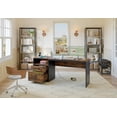 thumbnail image 2 of Bestier Computer Desk with Drawers Power Outlet 60" Office Desk Lift Top Desk, Rustic, 2 of 9