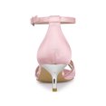 thumbnail image 4 of BLISSFUL STEP Women's Rhinestone Mesh Kitten Heels Sandals Pink (Size 7), 4 of 7
