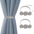 thumbnail image 2 of IH Casa Decor Set Of 2 Curtain Tiebacks Roses Silver, 2 of 2