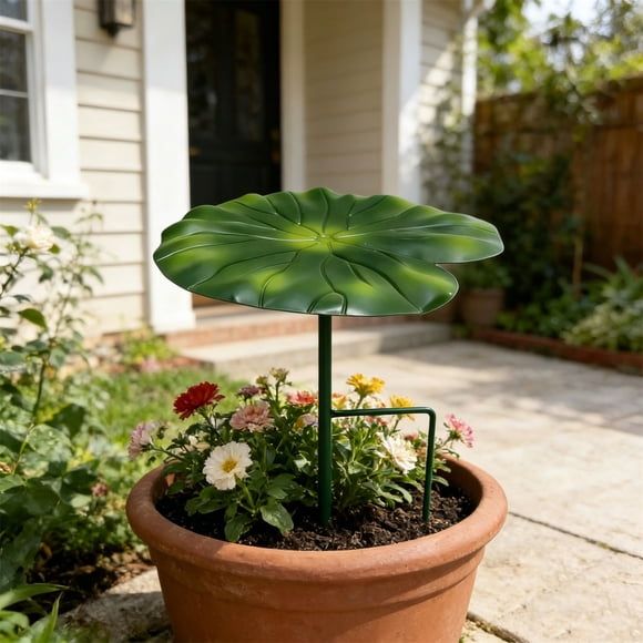 EGNMCR Tools&Home Improvement Water Leaf Shade Umbrella Waterproof Mini Leaf Sun Shade For Outdoor Potted Plants21cm Water Lilys Leafs Parasol For Outdoor Plants Metal craftwork ground stake