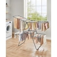 thumbnail image 2 of 2-Level Foldable Clothes Drying Rack - Free-Standing & Large. Features 33 Rails, Height-Adjustable Wings, Sock Clips. Grey Colour., 2 of 9