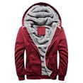 thumbnail image 1 of LUXUR Sweat à Capuche Homme Manches Longues Veste Décontractée en Polaire Fermeture Éclair Complète W11 Rouge 3TG, 1 of 2