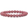 thumbnail image 1 of Natural AA Thulite Gemstone 8mm Round Beads Stretch Bracelet 7" Unisex, 1 of 2
