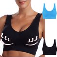 thumbnail image 2 of AherBiu 2pc Plus Size Sports Bras for Women Large Bust High Support Padded Bralettes Seamless Workout Underwear, 2 of 7